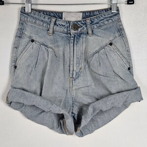 Kansas streetwalkers in light blue denim by One teaspoon high waist shorts sz 22